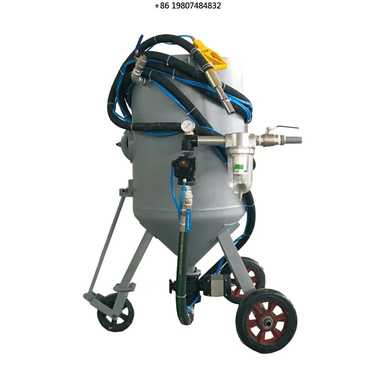 Dry Sandblasting Equipment with Pump and Engine Core Components Portable Stone Surface Roughening and Rust Removal