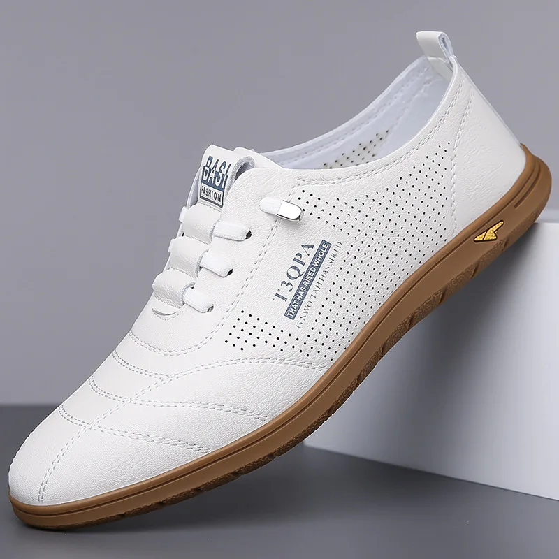 

High-end Business Formal Men's Shoes Hollow Breathable Men's Sneakers and Casual Shoes Comfort Non-slip Loafers Tenis Masculino