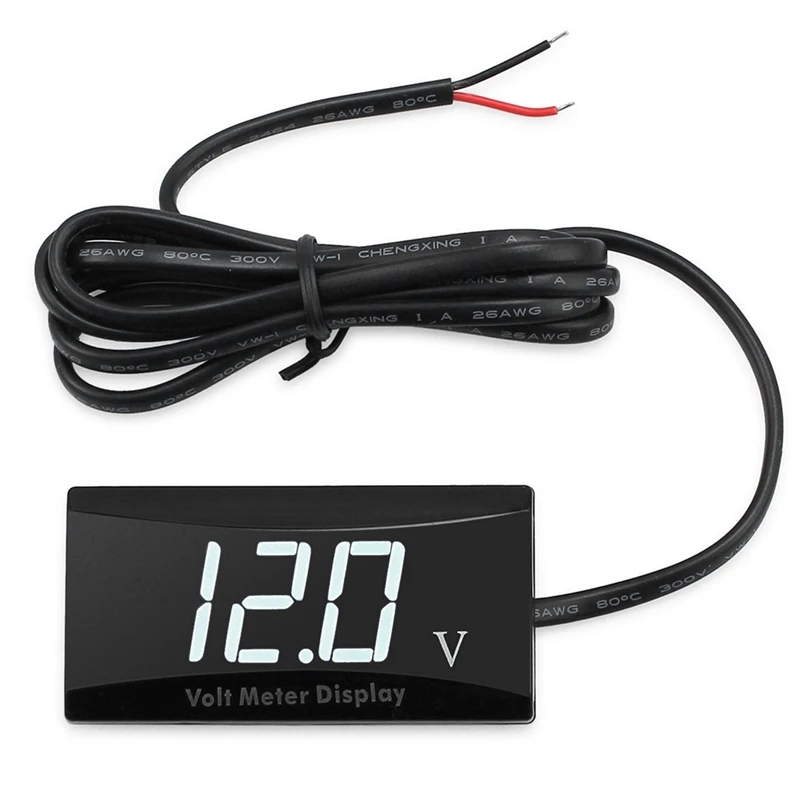 

12V Battery Voltmeter Display Digital Voltmeter LED White Light New Arrivals in Stock