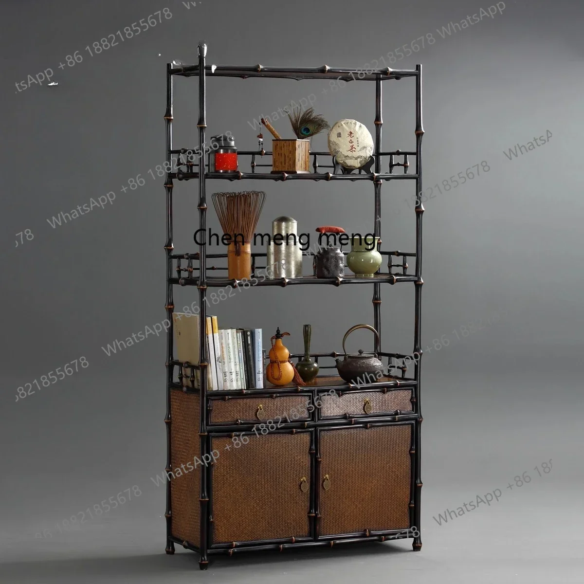 

Tea cabinet, tea set storage rack, storage rack, bookcase space, tea Bogu shelfJJ