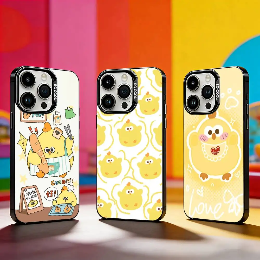 

D-un D-un Chicken Phone Case For iPhone 17,16,15,14,13,12,11 Plus,Pro Max,XS,Colored silver phone case