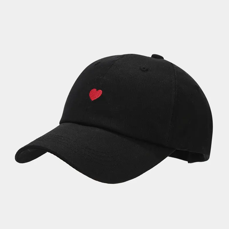 Gorra de béisbol con bordado de dibujos animados para hombre y mujer, gorro ajustable de algodón con bordado de amor, 2023