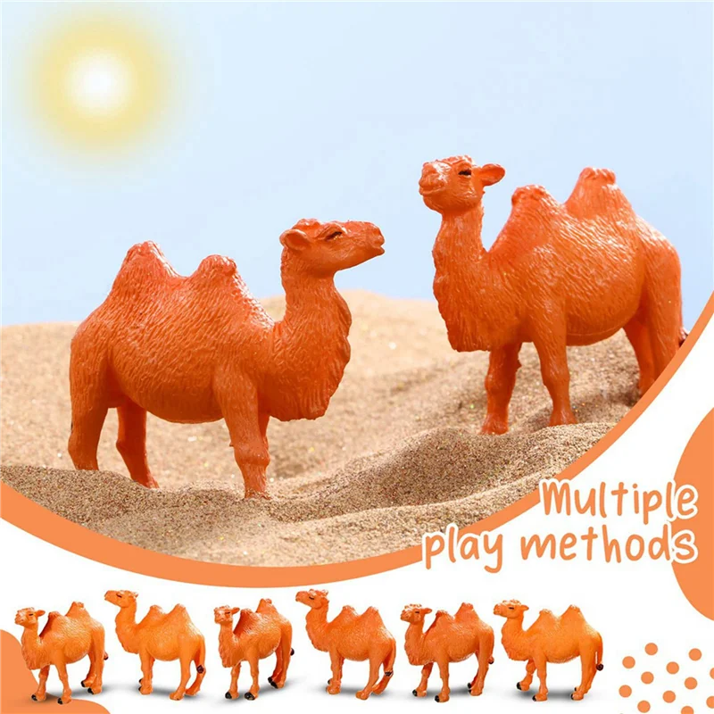 ABJN-72Pcs Camel Figurines Miniature Camel Models Animal Figurines For Cake Toppers Home Desktop Ornaments Decor