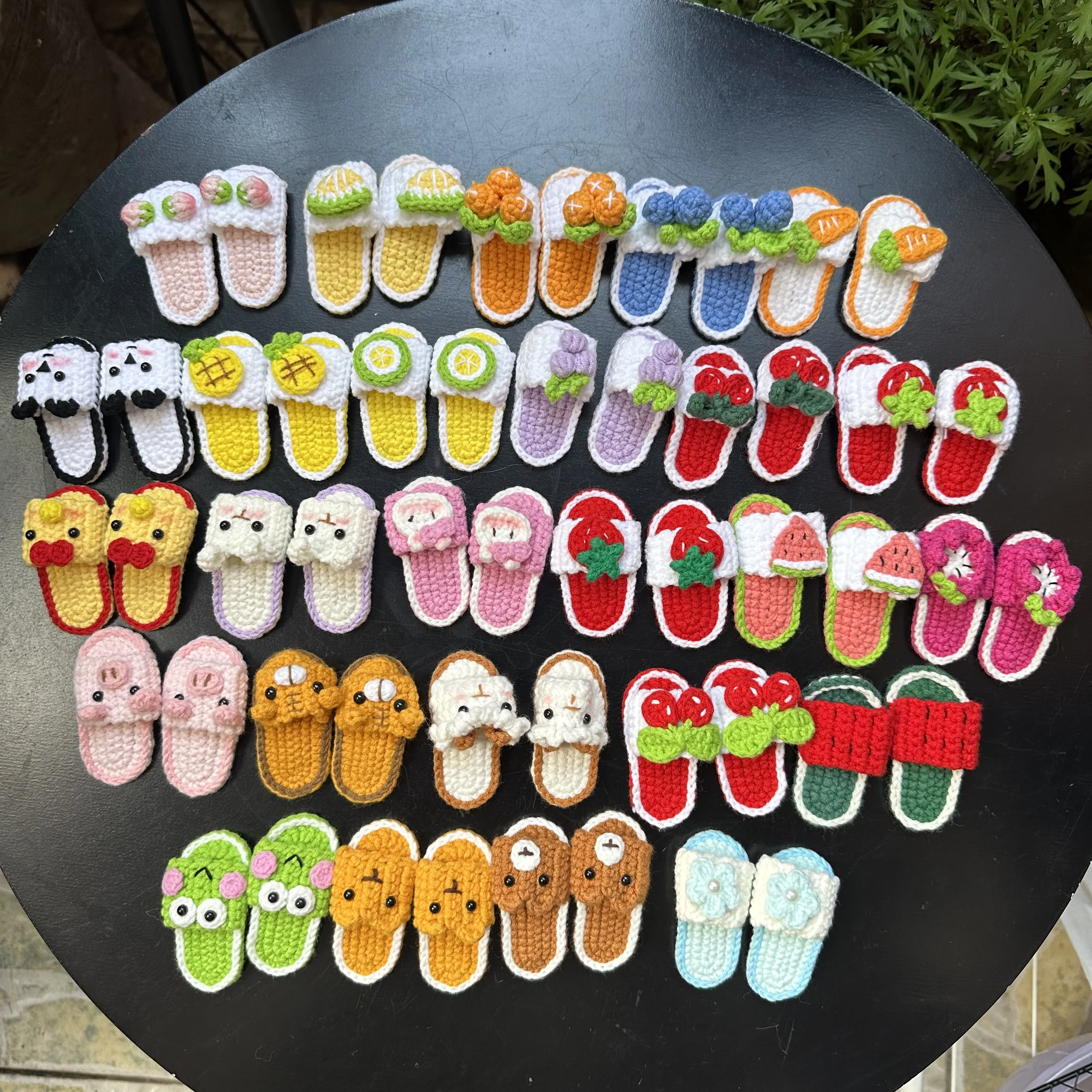 Handmade crochet Cartoon slippers wool knitting hairpin clip bb cartoon animal bangs clip hair accessories hand woven hairpin