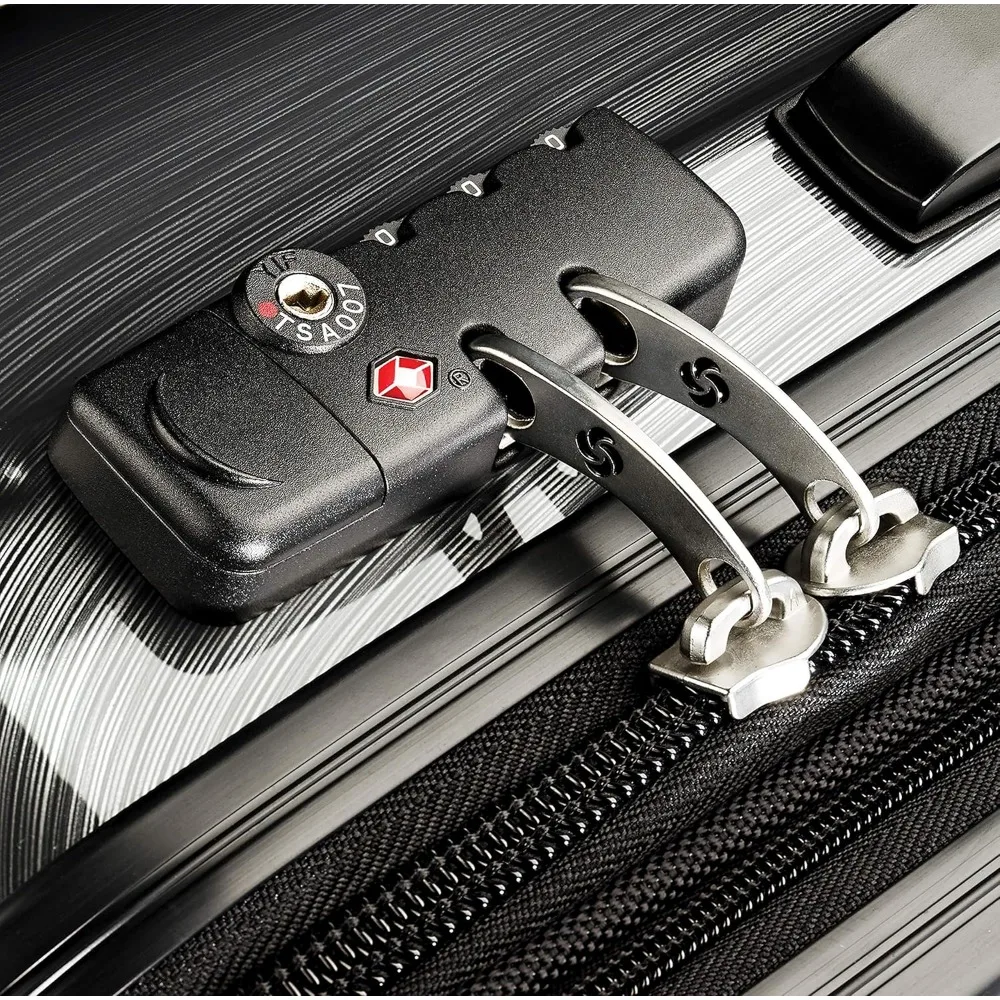 مجموعة أمتعة دوارة قابلة للتوسيع باللون الفحمي، قطعتين، حقائب سفر صلبة مقاس 20 و28 بوصة