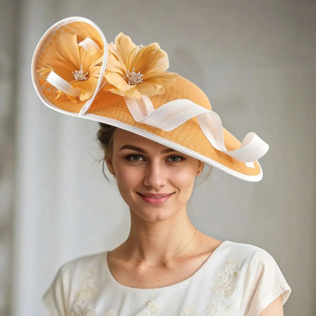 

Sinamay Women's Charming Flower Hat Fashionable High-Quality Formal Accessory for Wedding Festival And Dance Decorations