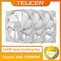 TEUCER AF-14025 1/2/3PCS Case Cooling Fan 140mm PC Fan 4Pin PWM 600-1500RPM High Performance Quiet Computer Fans