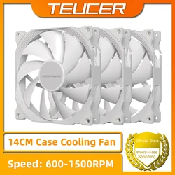TEUCER AF-14025 1/2/3PCS Case Cooling Fan 140mm PC Fan 4Pin PWM 600-1500RPM High Performance Quiet Computer Fans