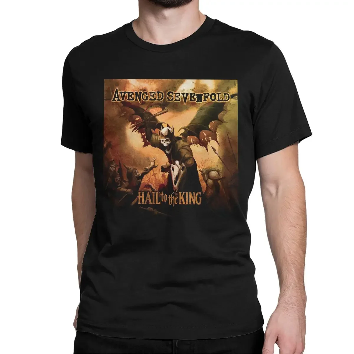 Men Women's T-Shirts Avenged Sevenfold King Unique Pure Cotton Tee Shirt Short Sleeve A7X Diverse Rock T Shirt Clothes Plus Size