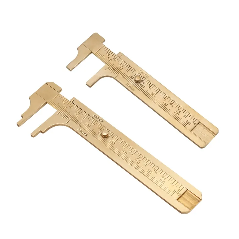 1pc Brass Vernier Caliper, Dual Scale MM & Inch for Precision Measurement, 0.02mm Accurate Tool for Machinist Jeweler