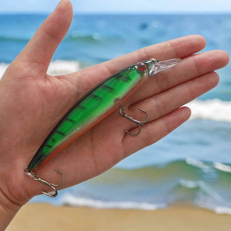 

Sinking Minnow Fishing Lure, Hard Bait, Swimbait Bass Bait with Treble Hook, Fishing Tackle, 11cm, 13G, 1Pc