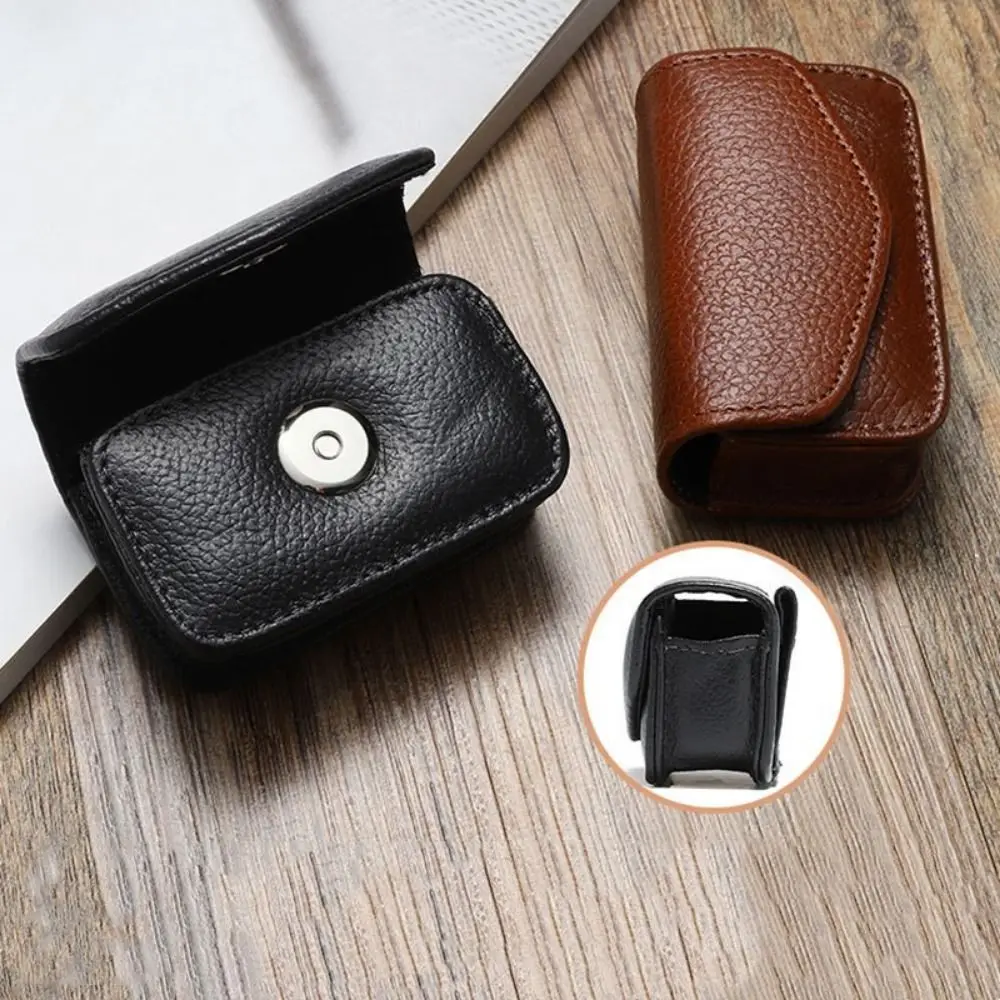 Classic Belt Wearable PU Leather Glasses Case Men Portable Leather Folding Glasses Storage Box Women multi-functional Bag