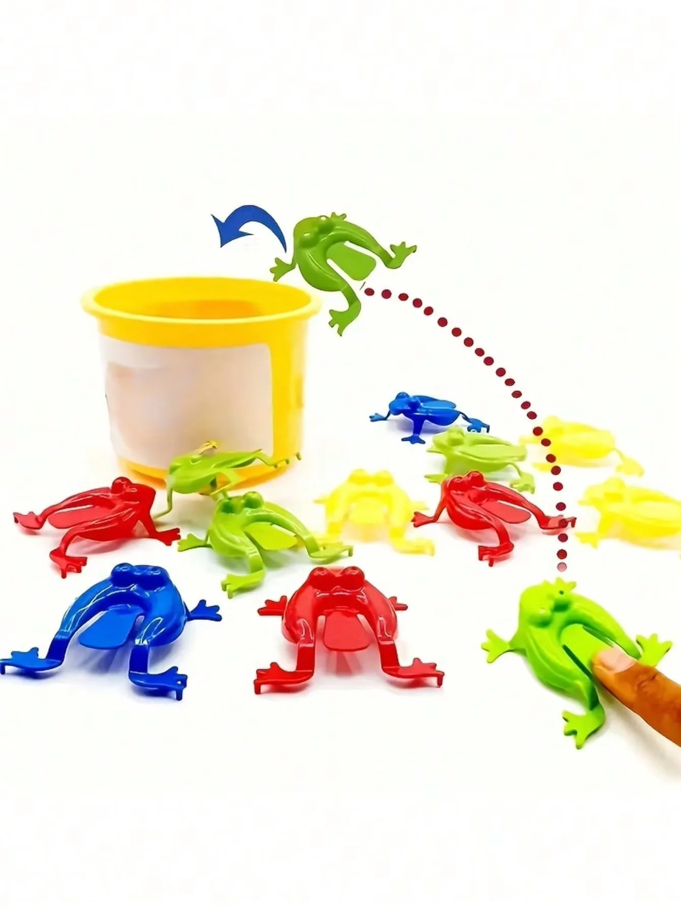10 Pack Plastic Press Jump Frog Toys, Cute Finger Press Bouncing Frogs, Fun Stress Relief Toys, Perfect Party Favors