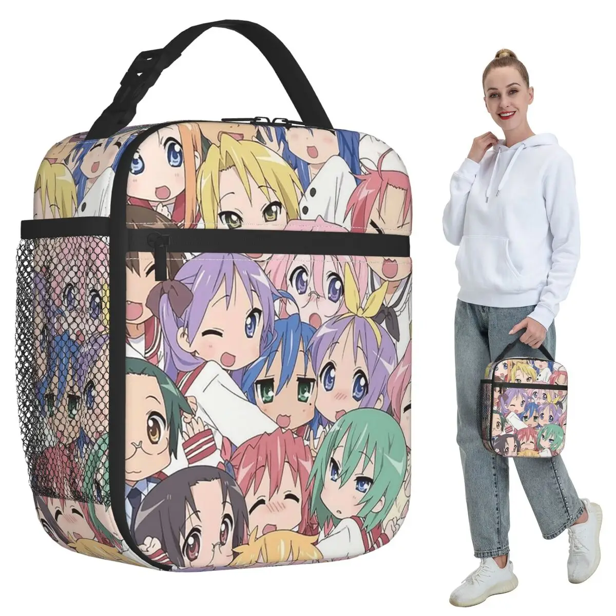 

Lucky Star Anime Lucky Star Anime Insulated Lunch Bag for Women Office Cooler Thermal Food Box Tote Lunch Boxes Container