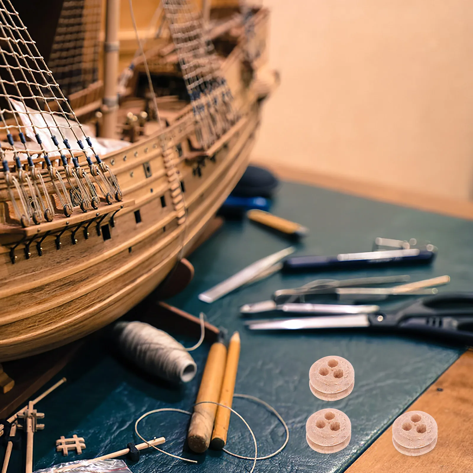 

20 шт. деревянных шкивов для кораблей, маленькие миниатюрные необработанные деревянные заготовки для творчества, набор для изготовления деревянных кораблей своими руками, запасные части для поделок