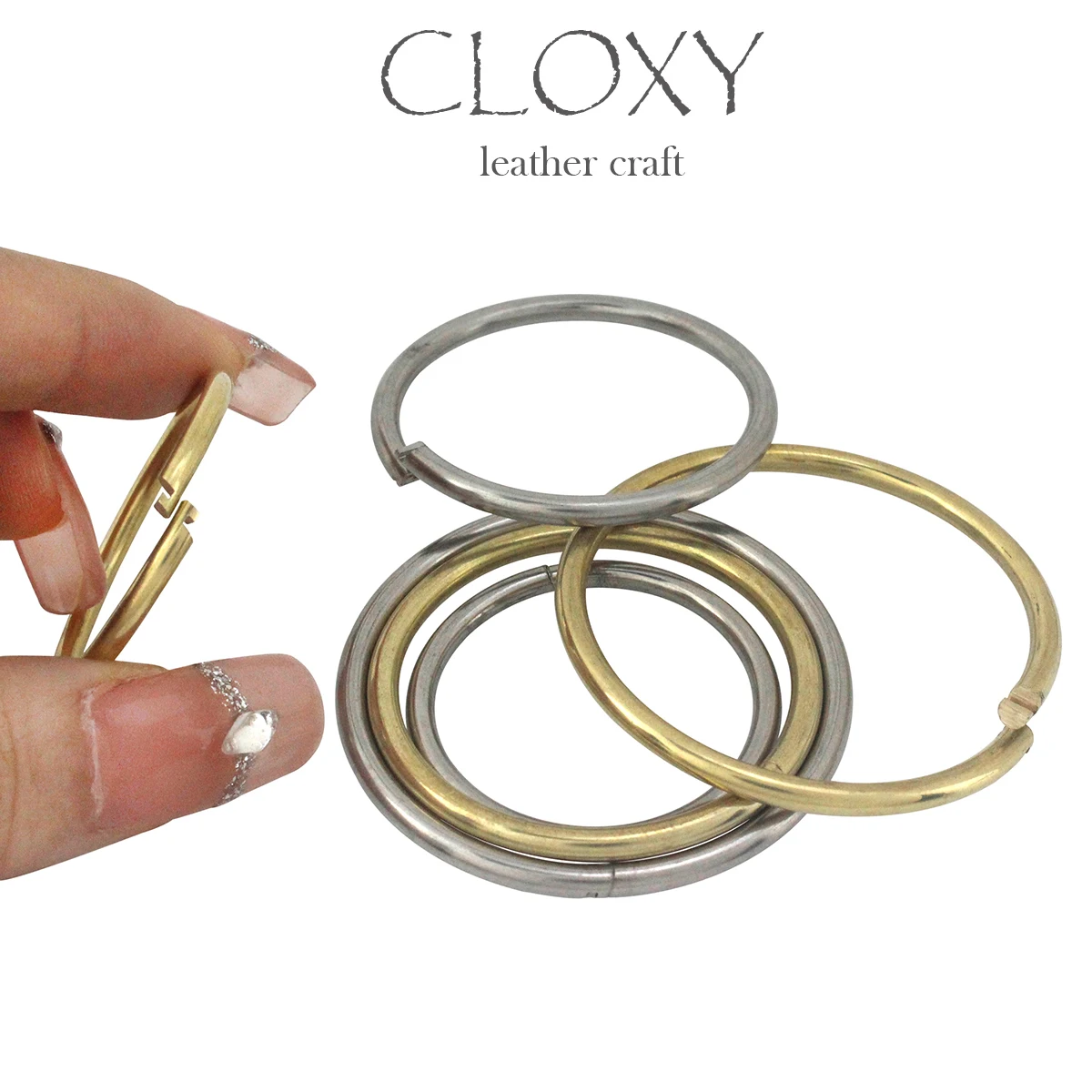 2pcs Brass/stainless Steel Lock O Ring Key Ring Loop Quick Release Keychain Loop Split Rings Leather Garment Accessories