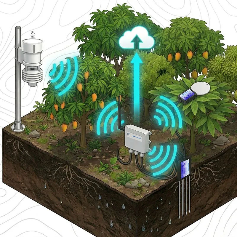 IoT soil moisture and temperature 2-in-1 sensor with data logger, compatible with app Lora Lorawan Wifi 4G GPRS Agriculture