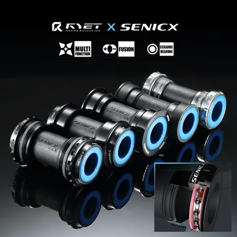 RYET Senicx Ceramic Bottom Bracket Press Fit/Threaded BSA68/BB86/BB92/DUB/T47/PF30/BB30 for 24/29mm Spindle Road/MTB Bike BB
