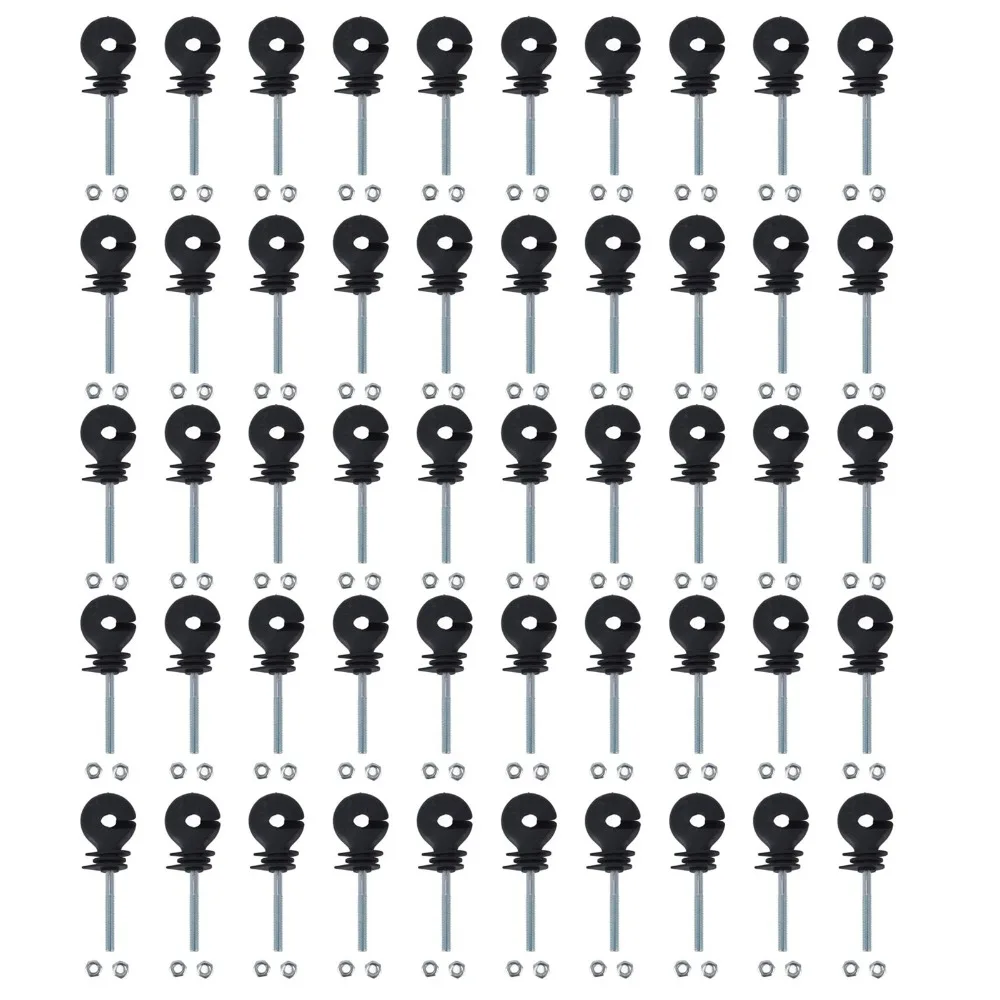 50Sets Galvanized Steel Electric Fence Insulator Polypropylene Material M6 Threaded Electronic Fence Accessories Durable view 4
