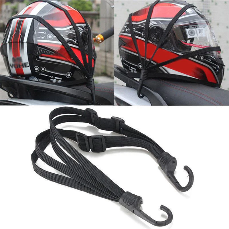 60cm Motorcycle Luggage Belt Helmet Gear Fix Elastic Buckle Rope High Strength Retractable Protection