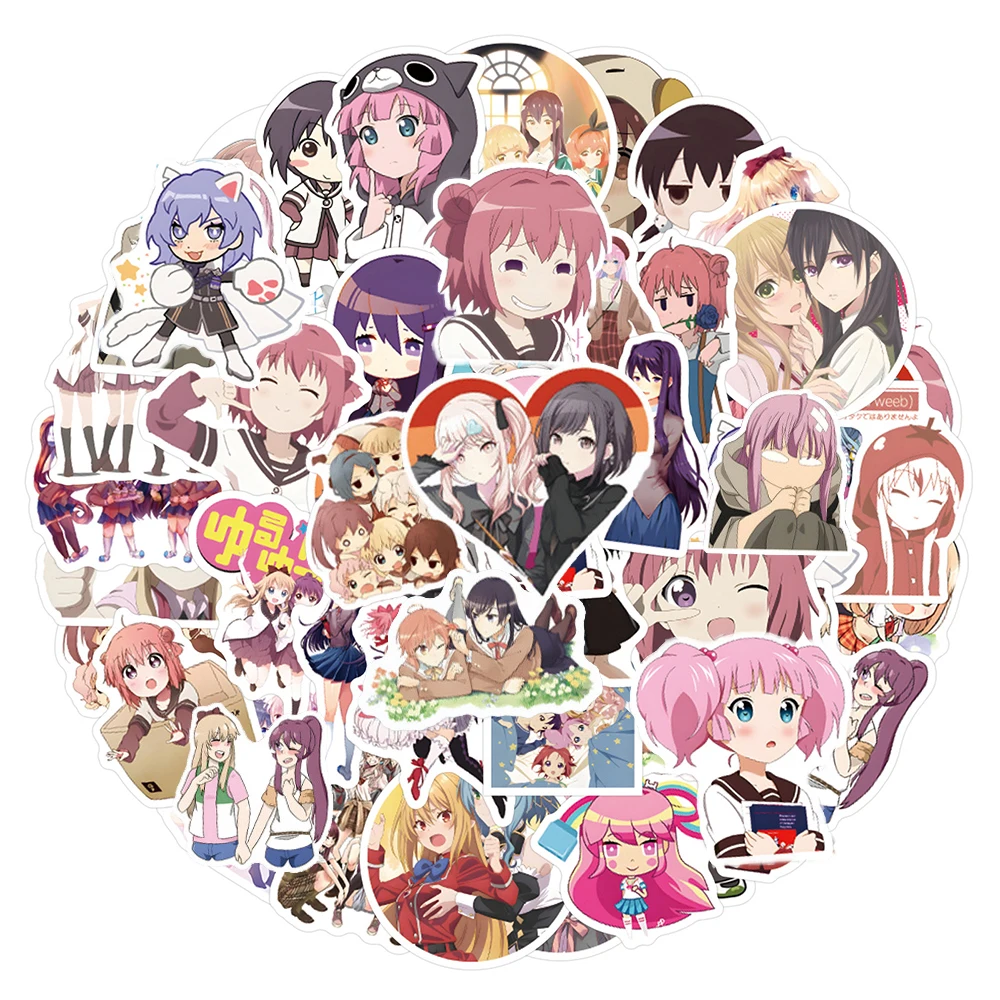 10/30/55 szt. Kawaii Anime Gra Dziewczyna Yuri Naklejki dla Dzieci Śliczne Naklejki z Postaciami z Kreskówek DIY Notatnik Telefon Laptop Naklejki PVC Zabawka