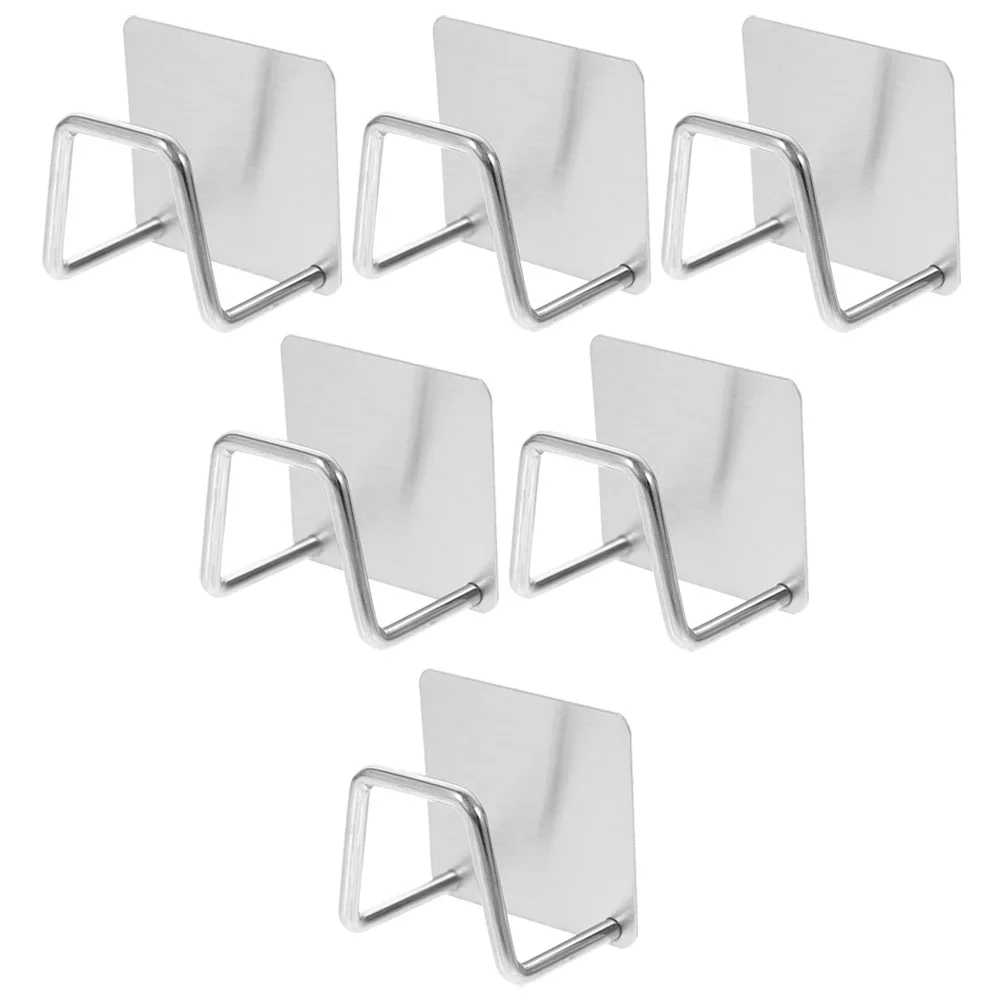 

6Pcs Kitchen Sink Sponge Holders Wall Mount Stainless Steel Stable Not Easy Fall Off Simple Structure Cleanable