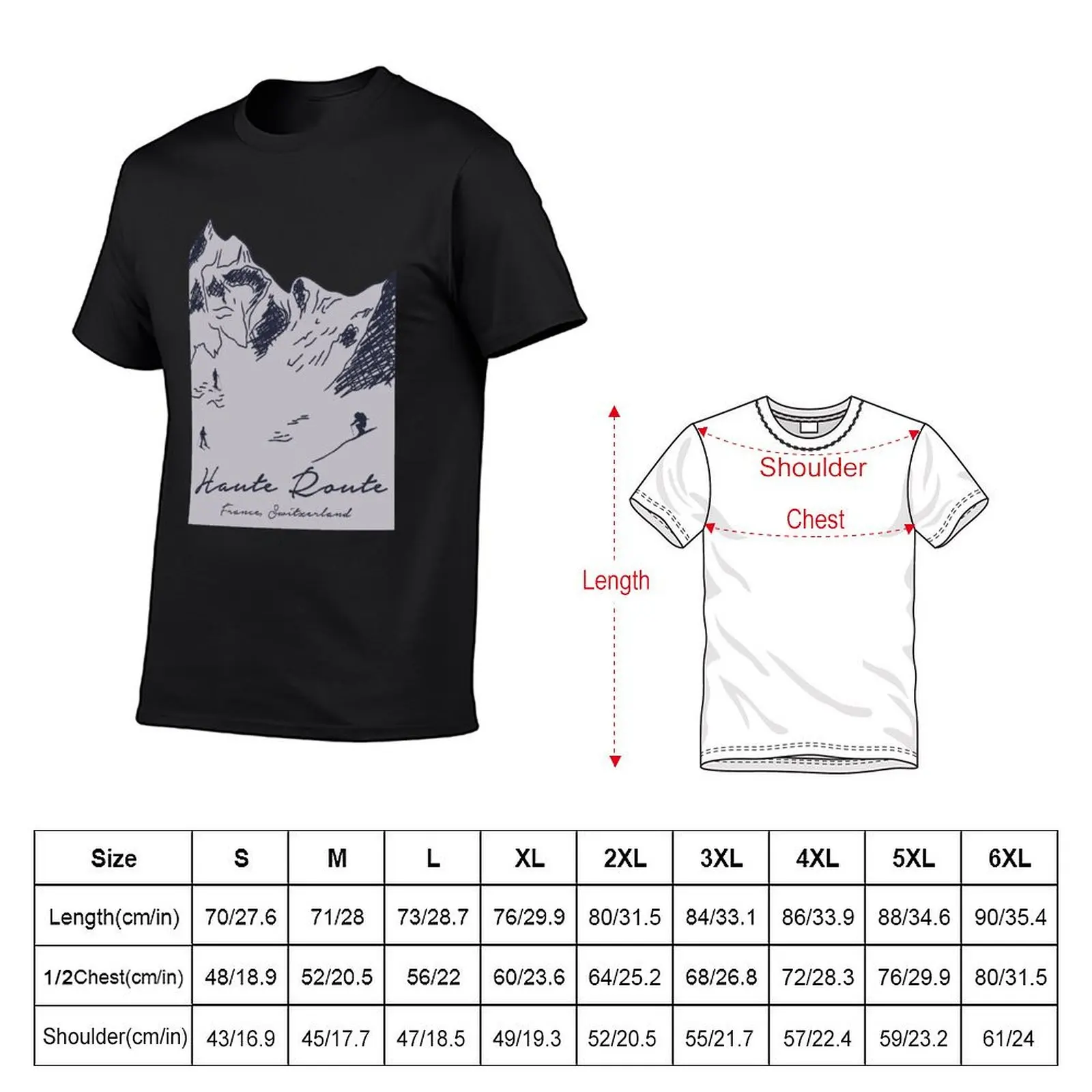 Haute Route – France, Switzerland T-shirt tees heavyweights blacks workout shirts for men