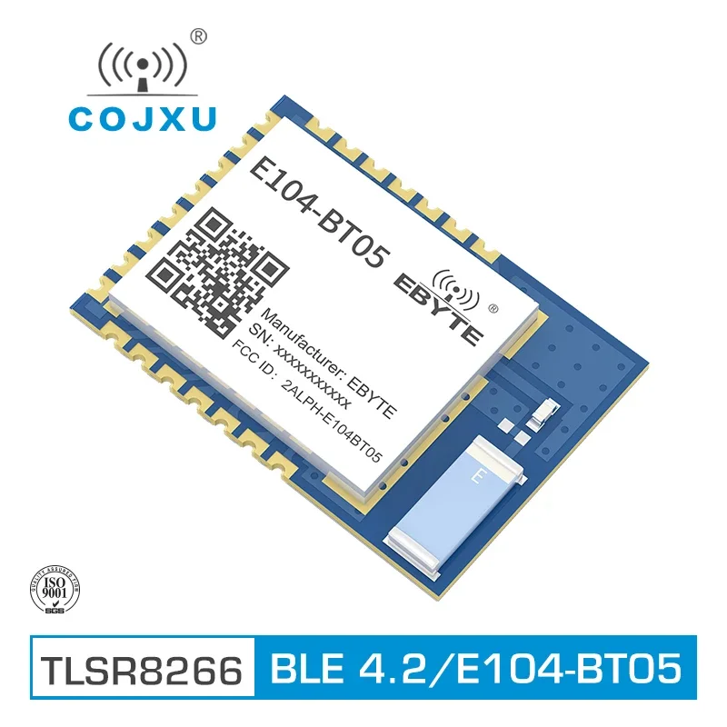 

TLSR8266 Bluetooth Wireless module 2.4Ghz 8dBm ebyte E104-BT05 SMD IO Port Serial Data Transparent Transmission PCB antenna