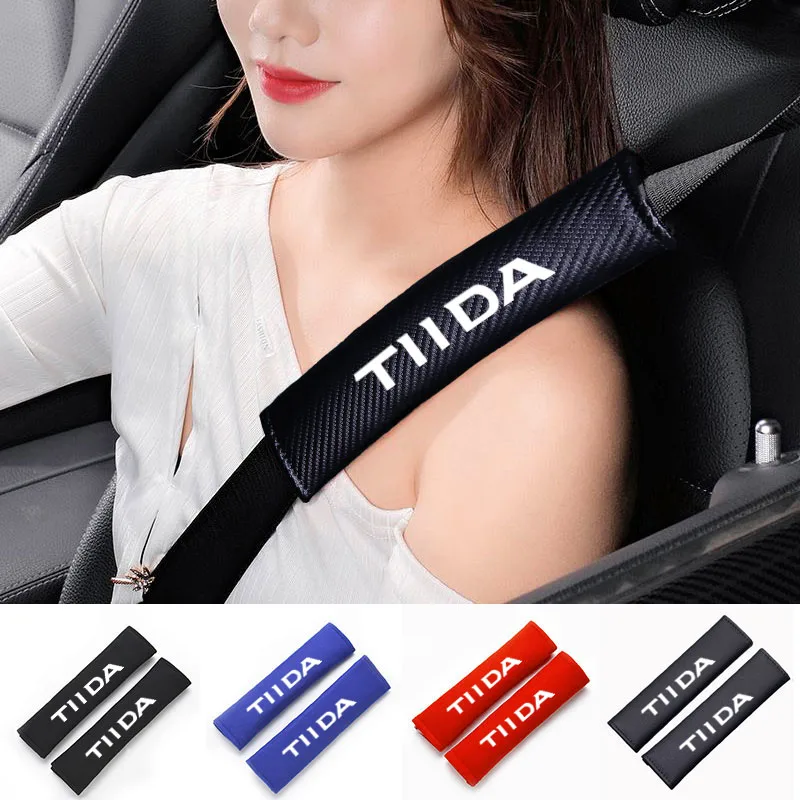 Car Seat Belt Adjustable Shoulder Pad For Nissan Tiida Car Accessories Car Shoulder Protector Pad Protection Shoulder Strap Pad