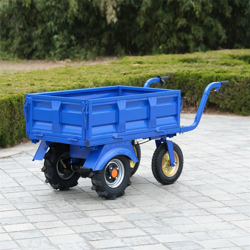 

Wholesale Hot Electric Four-Wheeled Flatbed Transport Cart Iron For Warehouse Logistics Company Factory Cargo Transportation