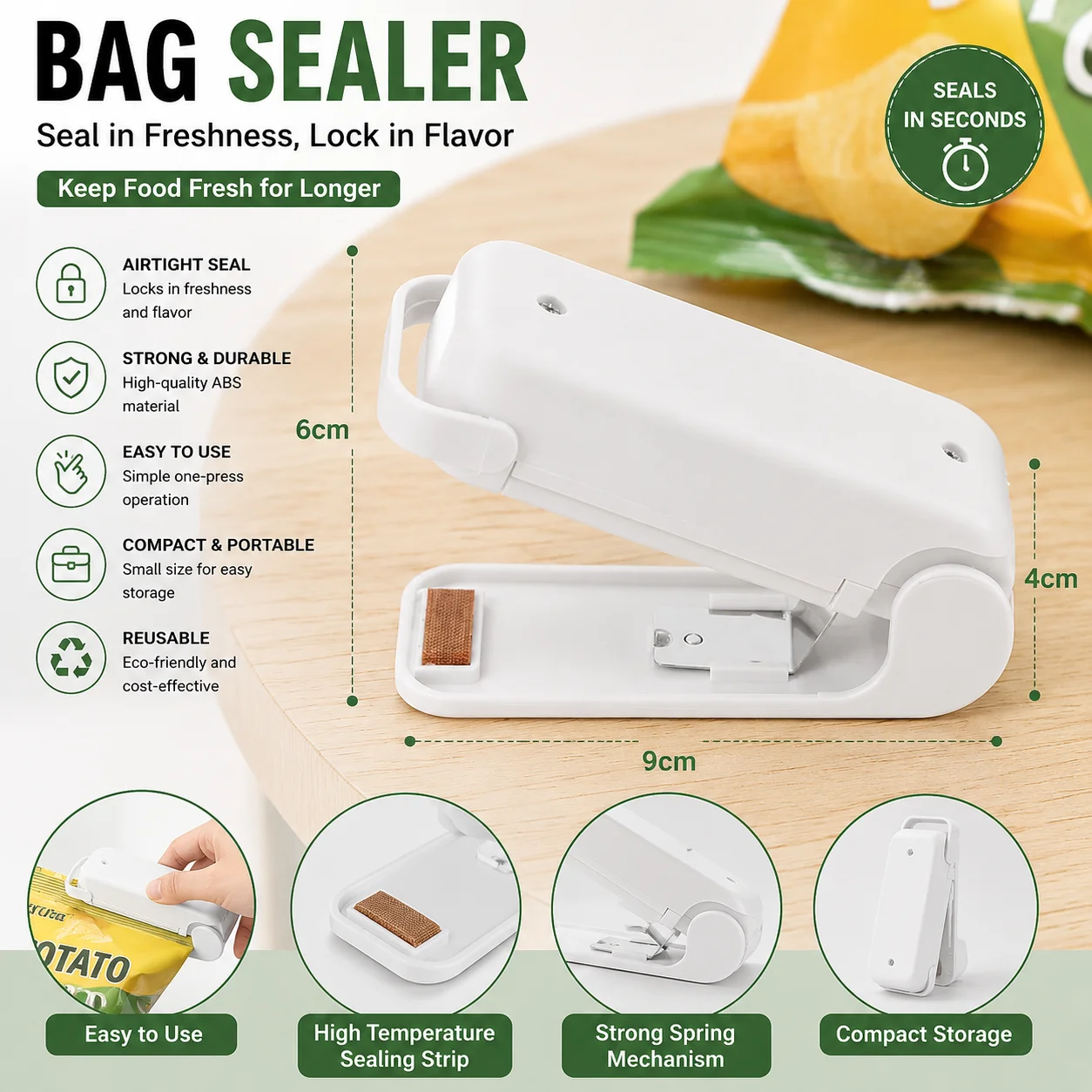 Food Storage Keep Warm - Mini Heat Bag Sealer Portable Handheld