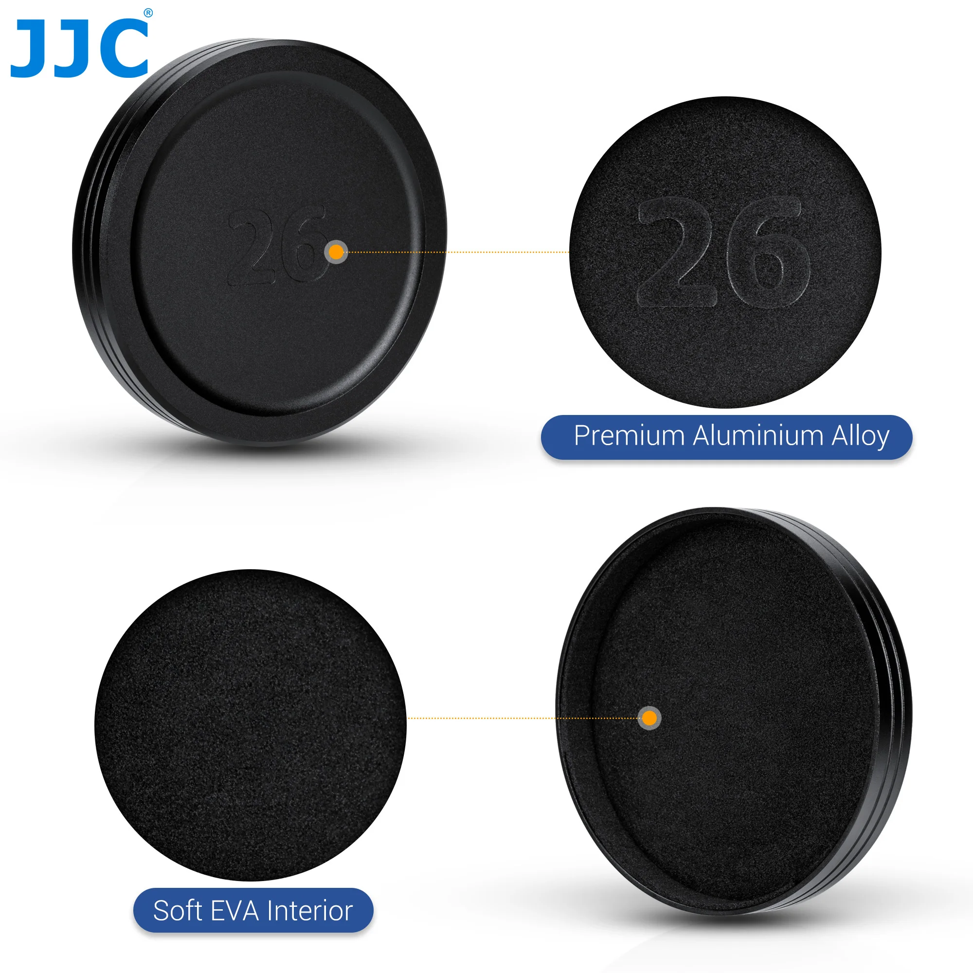 JJC Lens Cap Cover Keeper Protector Compatible with Panasoni Lumix S 26mm F8 Lens (Leica L) Lens S-R26 Deluxe Cap Cover