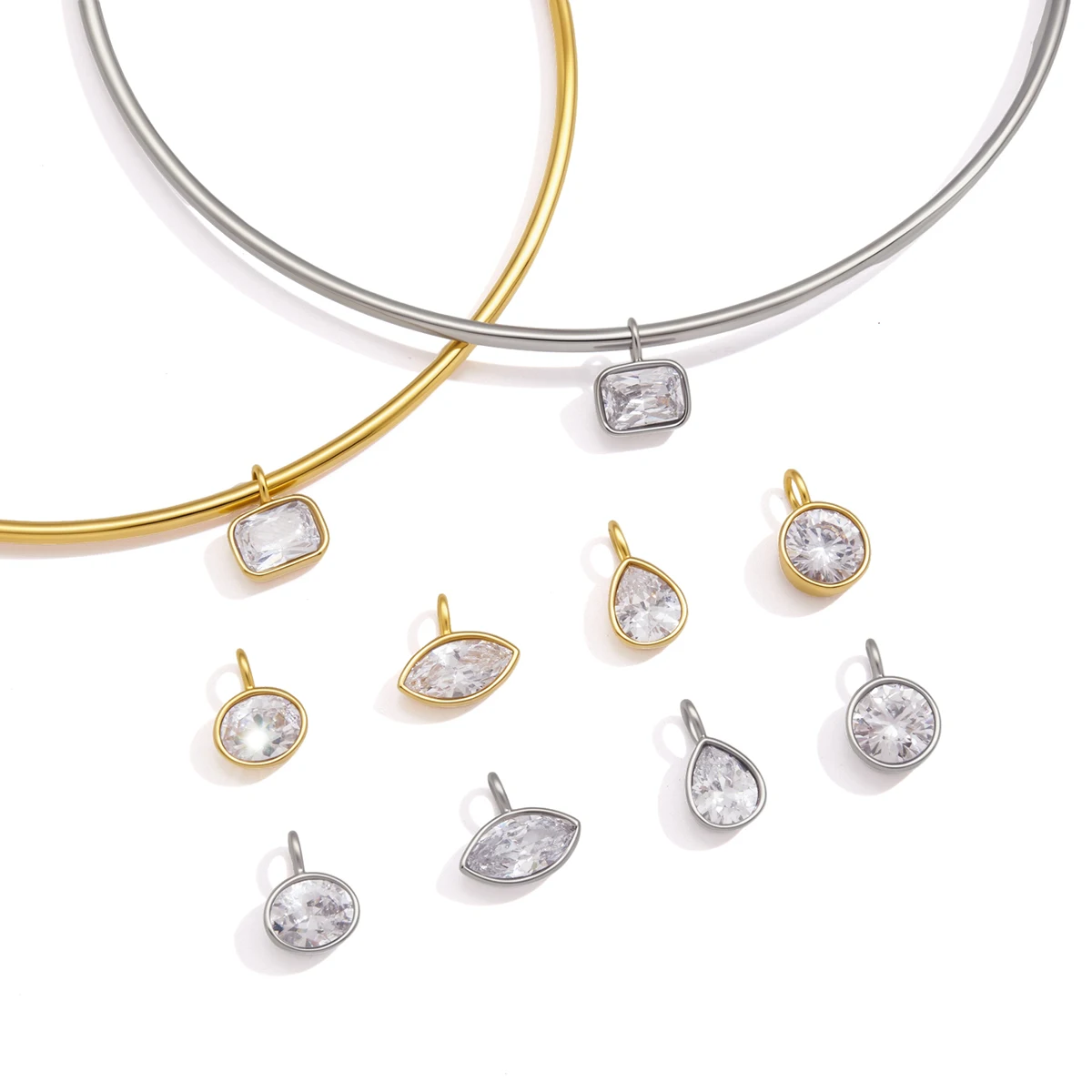 Collier pendentif Yori Chic en zircone cubique, collier tendance plaqué or 18 carats PVD, bijou attrayant pour femme, cadeau