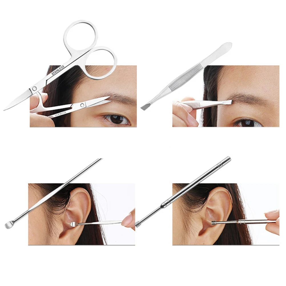 21Pcs Nail Clipper Set Stainless Steel Professional Manicure Tools for Quick Easy Nail Trimming and Shaping Black