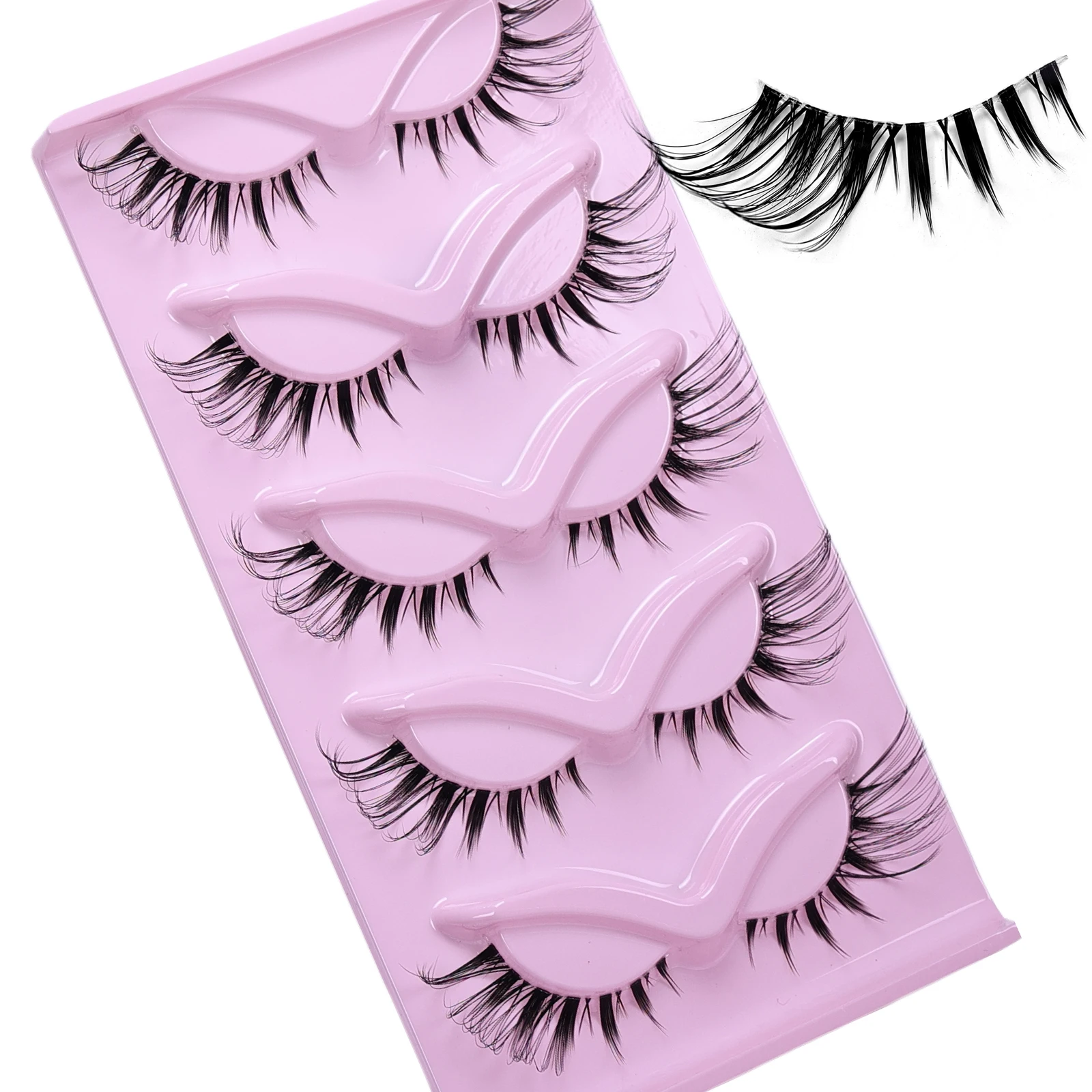 15 Paar/25 Paar künstliche Katzenaugen-Wimpern – natürliches Aussehen, transparenter Stiel, einfach anzuwenden, leicht und bequem