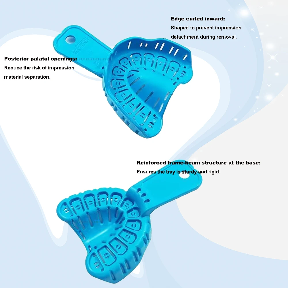 

Reusable Autoclavable Full Arch Dental Impression Trays Heat Resistant Plastic for Dentist and Lab Technician Use