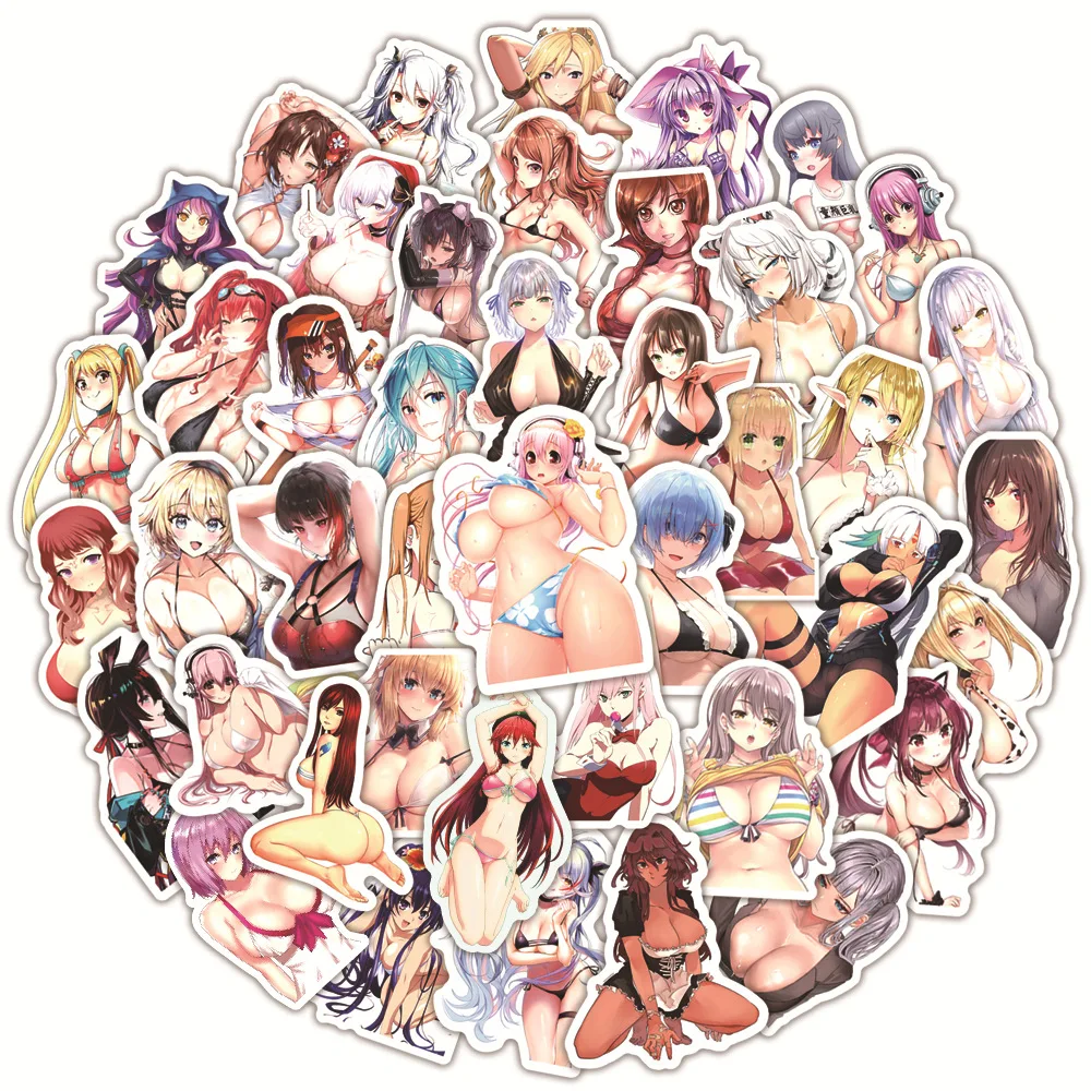 100pcs Sexy Anime Girl Graffiti Stickers Comics Trolley Case Notebook Mobile Phone Kettle Stickers Wholesale