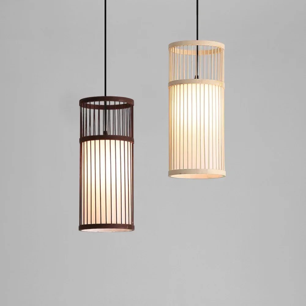 

Bamboo Modern Hand Woven Art Chandelier Lantern Bedroom Dining Room Lamp Japanese Pendants Lights