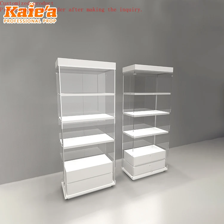 

Wood and Glass Display Showcase Display Cabinet Glass Display Cabinet With Led Lights