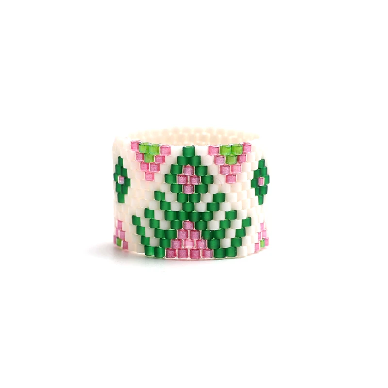 Fairywoo Handmade Beaded Rings For Women New Finger Ring Designer Luxury Jewelry Plant Cute Style Accessories Bohemia Rings