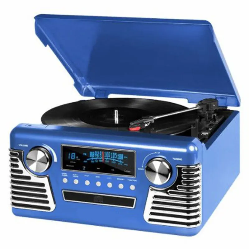 USB to pc recording retro music center phonograph record fm am radio cd player and radio turntable vinyl record player