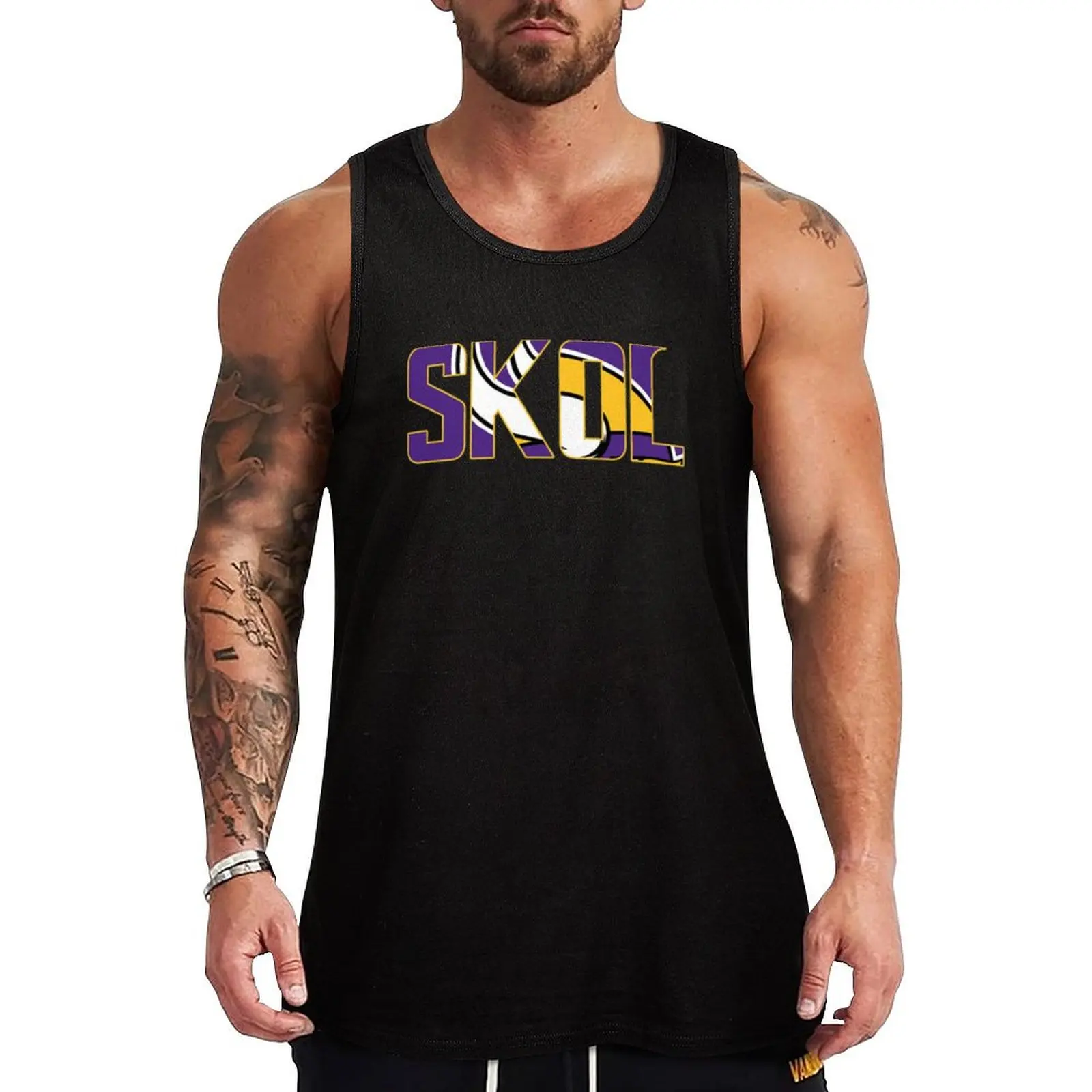

SKOL Vikings Tank Top Sleeveless Workout Tank Top Muscle Fit Gym Shirt