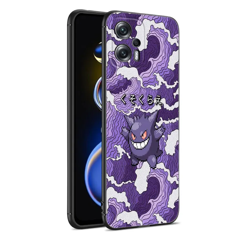 G-Gengar Cute Black Silicone Phone Case For Xiaomi POCO X3 X4 NFC F4 GT F5 F6 M3 M4 M6 X5 X6 Pro 5G M5 C55 C65