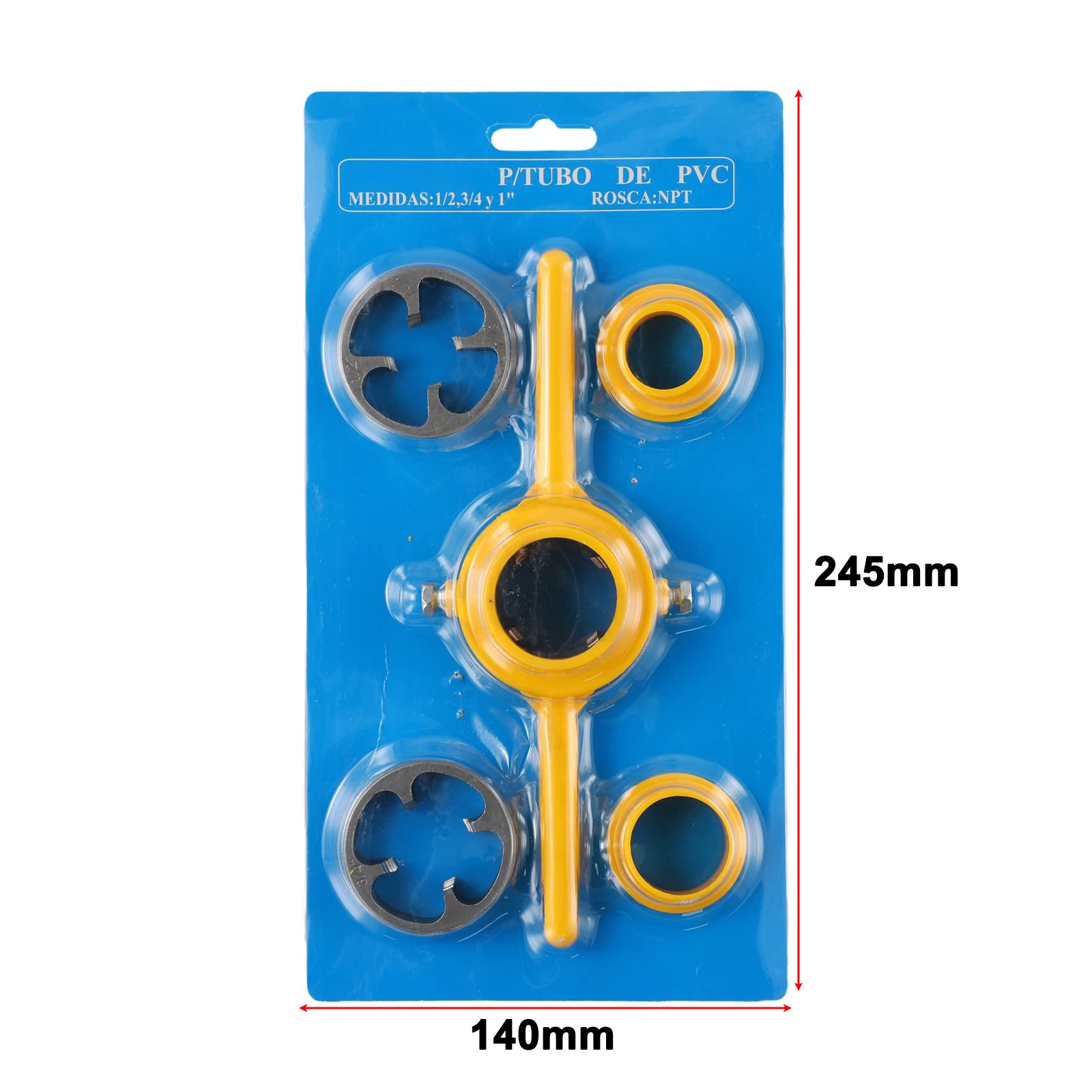 6Pcs PVC Pipe Threading Tool Kit Manual Water Pipe Threader Set Screw Die Wrench for Plumbing 1/2'' 3/4''