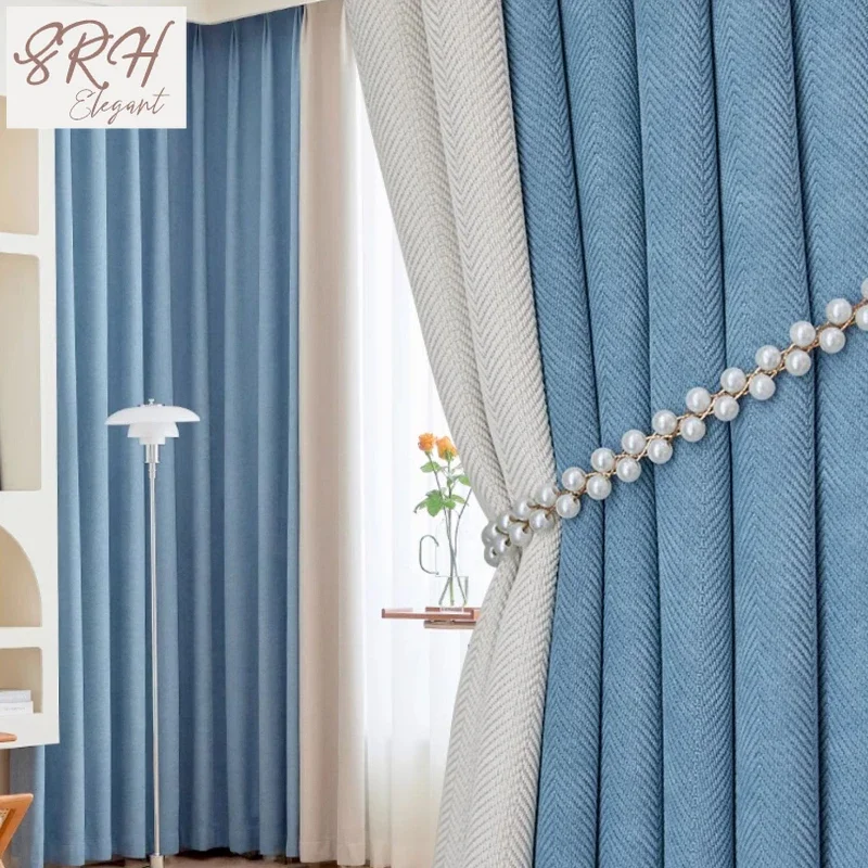 

Modern Simple Blackout Curtain Luxury Living Room Drape Room Balcony Floor-to-ceiling Windows Curtains Bedroom Soundproof Drapes