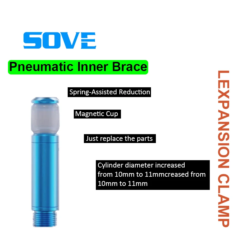 Mini Pneumatic Cylinder Gripper Manipulator with Silicone Expansion Fixture Air Working Fittings Inner Support