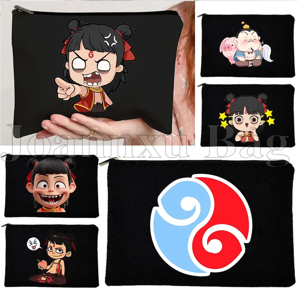 

Cute Cartoon Ne Zha Ao Bing The Demon Boy Chinese Anime Gifts Cosmetic Makeup Bag Case Travel Toiletries Organizer Storage Pouch
