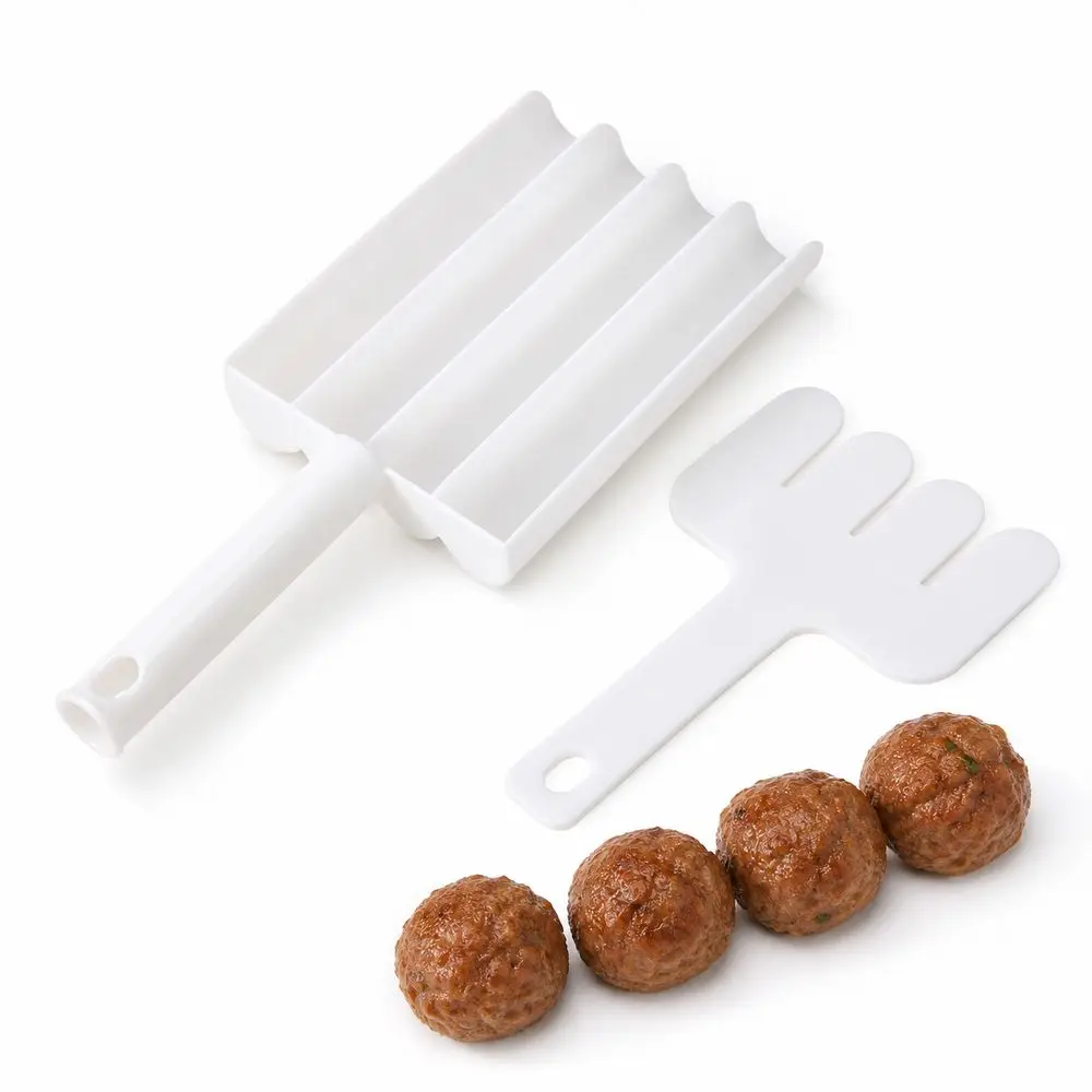 New Four-Cavity Structure Meatball Maker Squeeze Molding Spoon-Shaped Fish Ball Maker Food Shaping Mold Food Preparation
