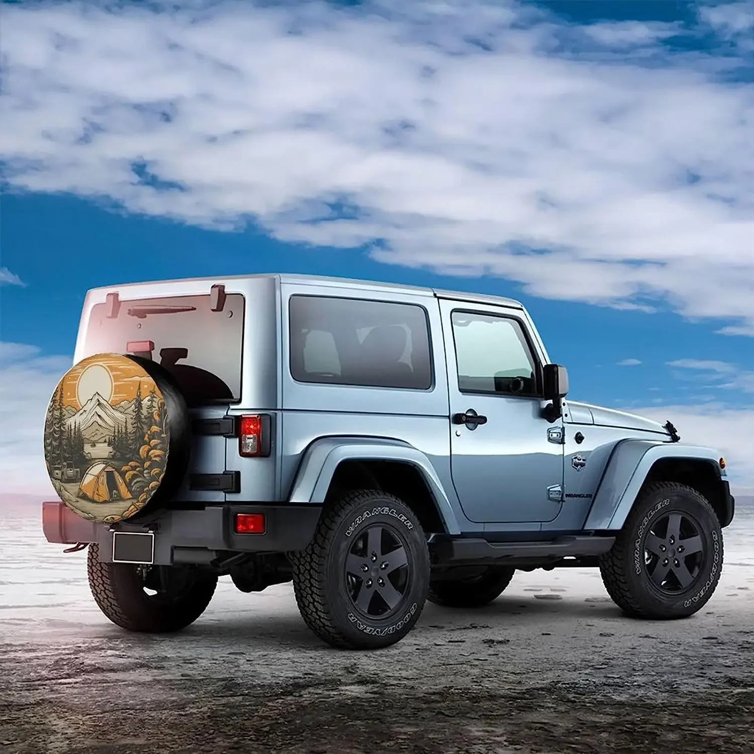 Sunset Mountains Spare Tire Cover  Weatherproof Dustproof Universal Wheel Tire Covers for Rv SUV Trailer Truck Camper Travel