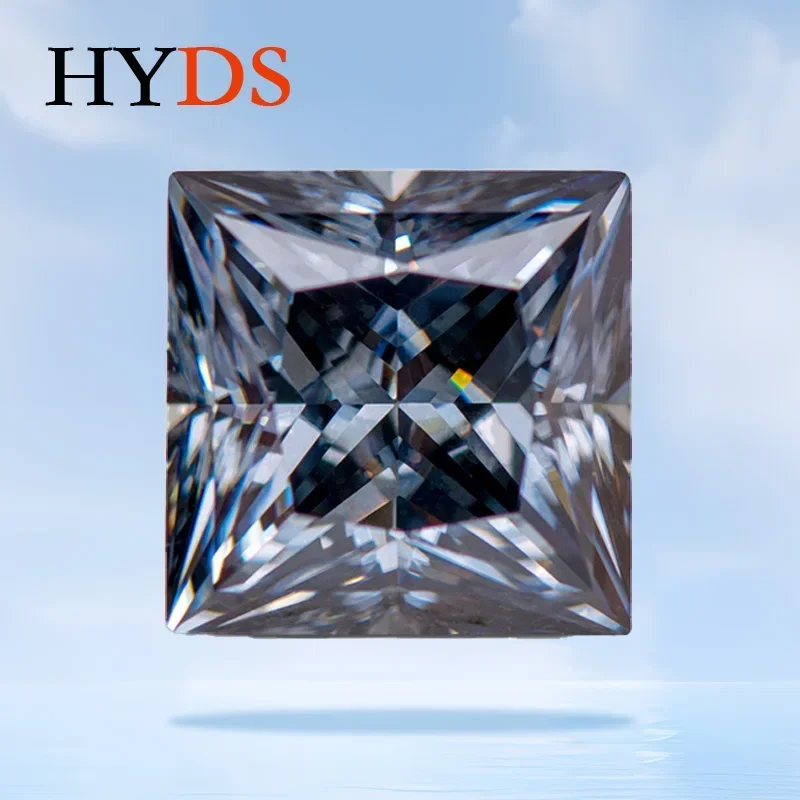 

Moissanite Princess Cut Gray Color VVS1 Beads for Charms Jewelry Making DIY Earrings Pendant Main Materials with GRA CertifIcate